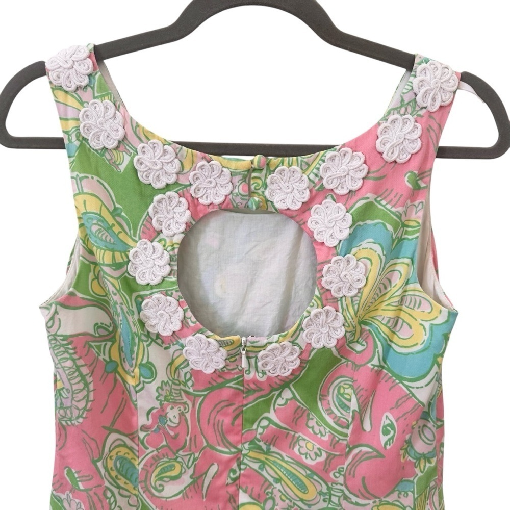 Lilly Pulitzer Chin Chin Elephant Print Nina Shift Dress Size 2 - Picture 7 of 9